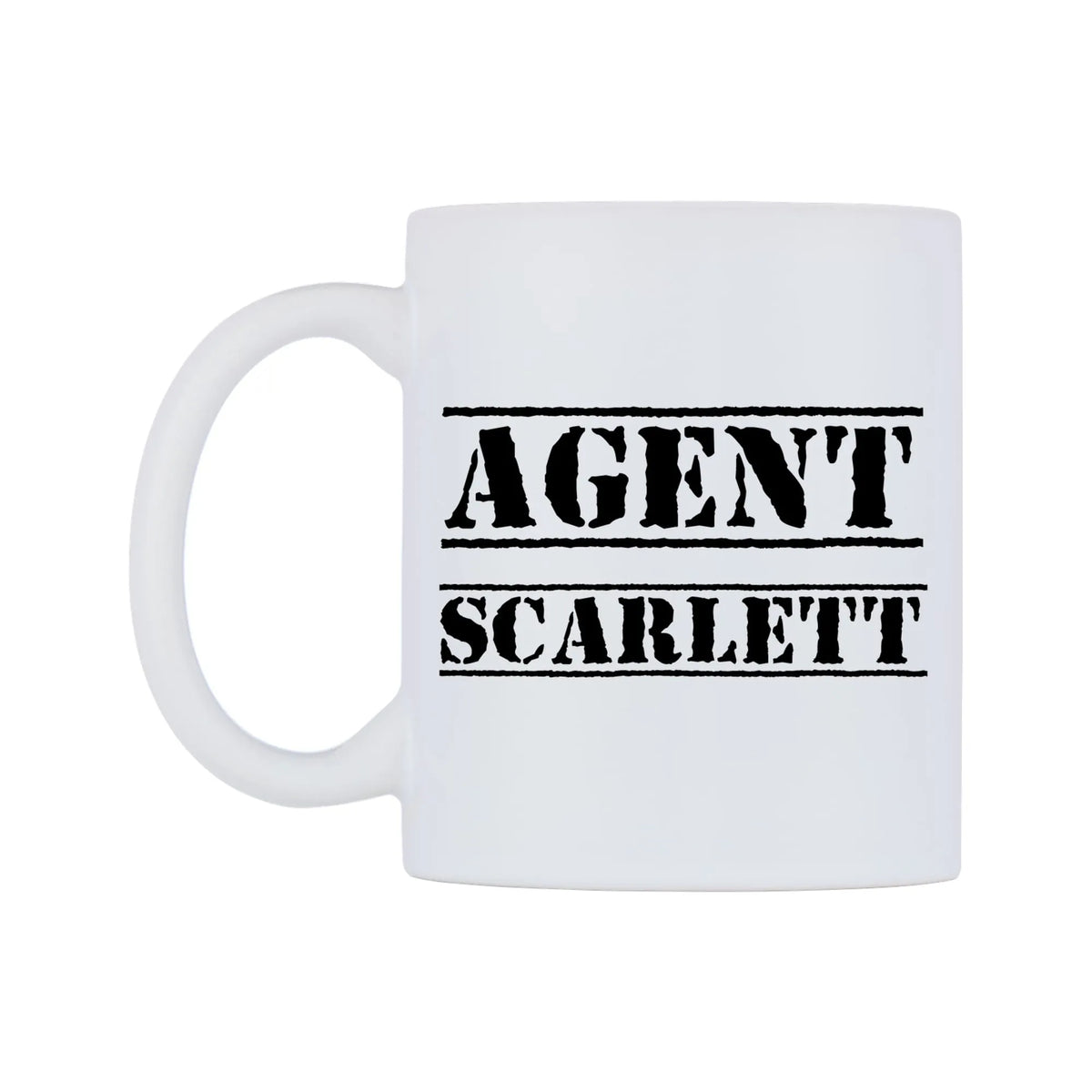 Agent Scarlett Mug — mug, right side, on a white background