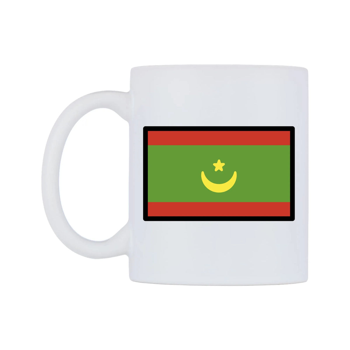 Mauritania Flag Emoji Mug — mug, right side, on a white background