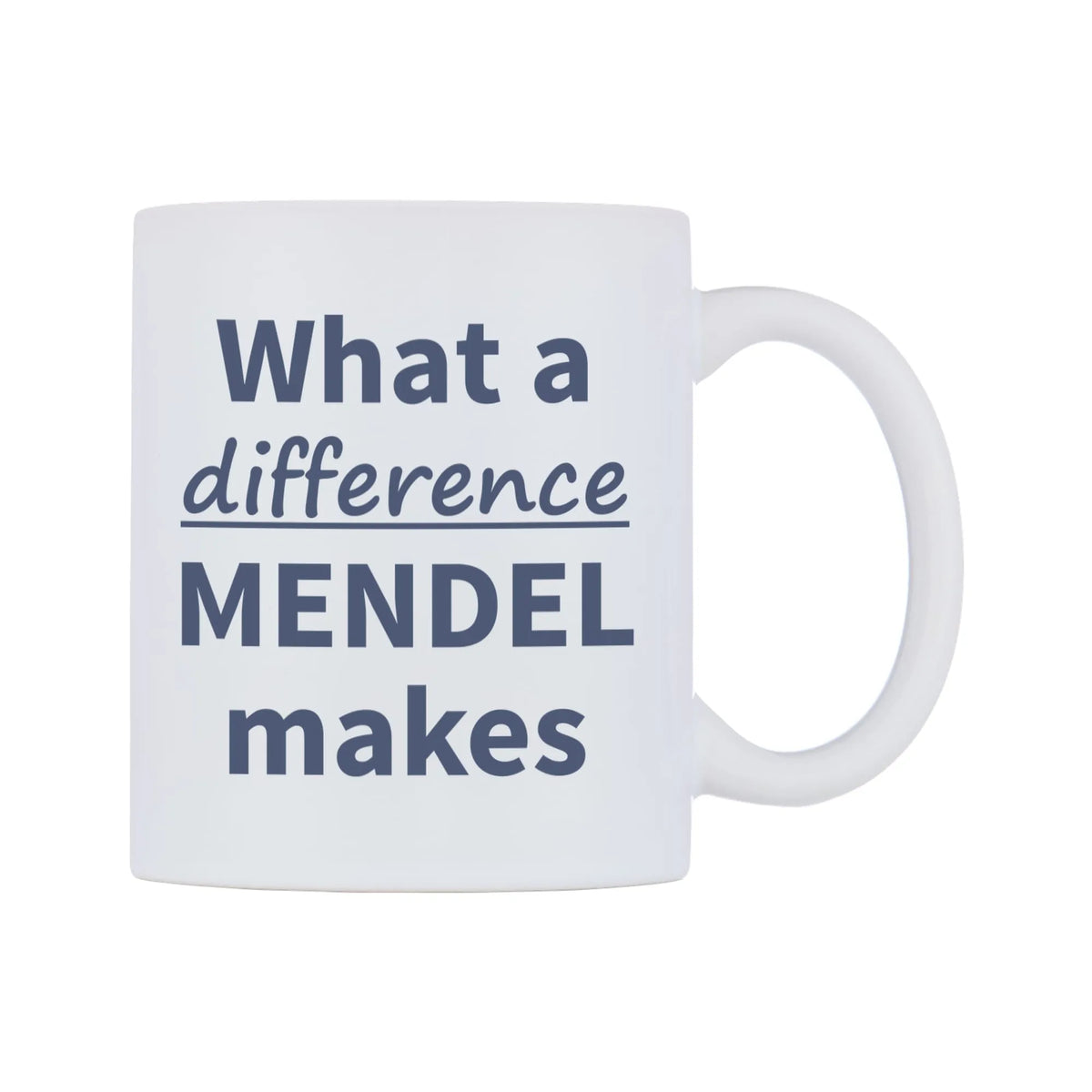 What a difference MENDEL makes Mug — mug, left side, on a white background