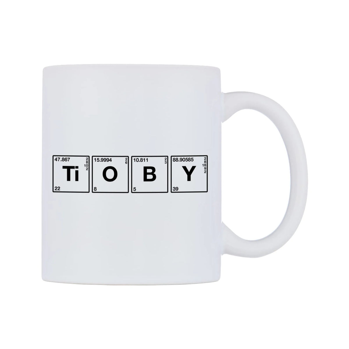 Toby - Chemistry Themed Mug — mug, left side, on a white background