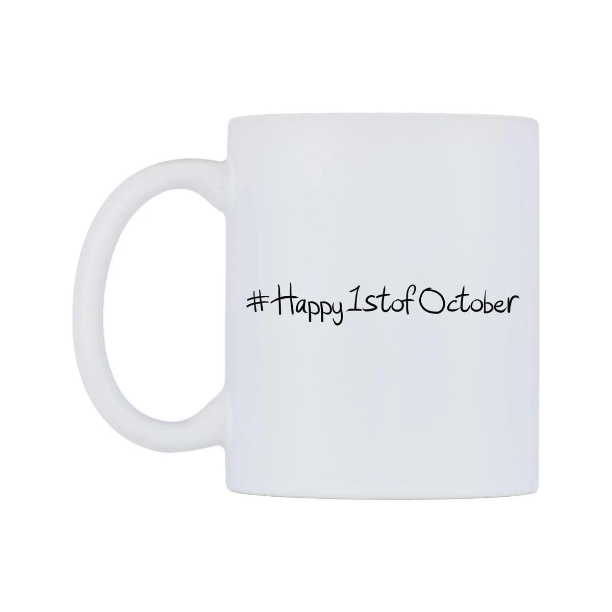 Happy1stofOctober Mug — mug, right side, on a white background