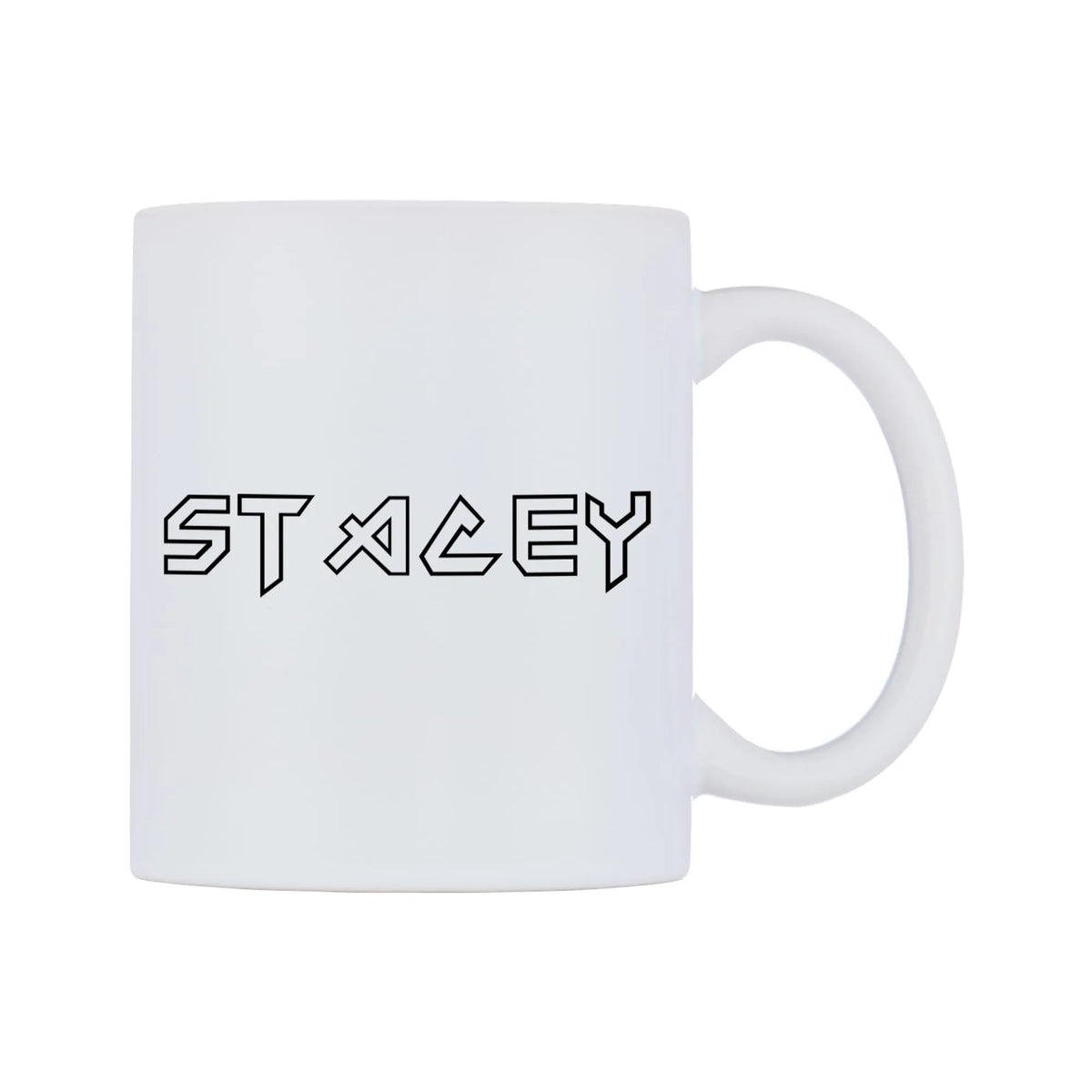 Stacey - Iron Maiden Themed Mug — white 11oz gloss mug, left side, on a white background