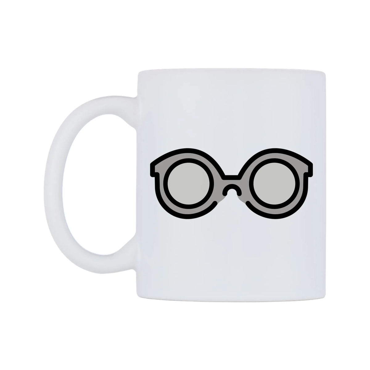 Glasses Emoji Mug — mug, right side, on a white background