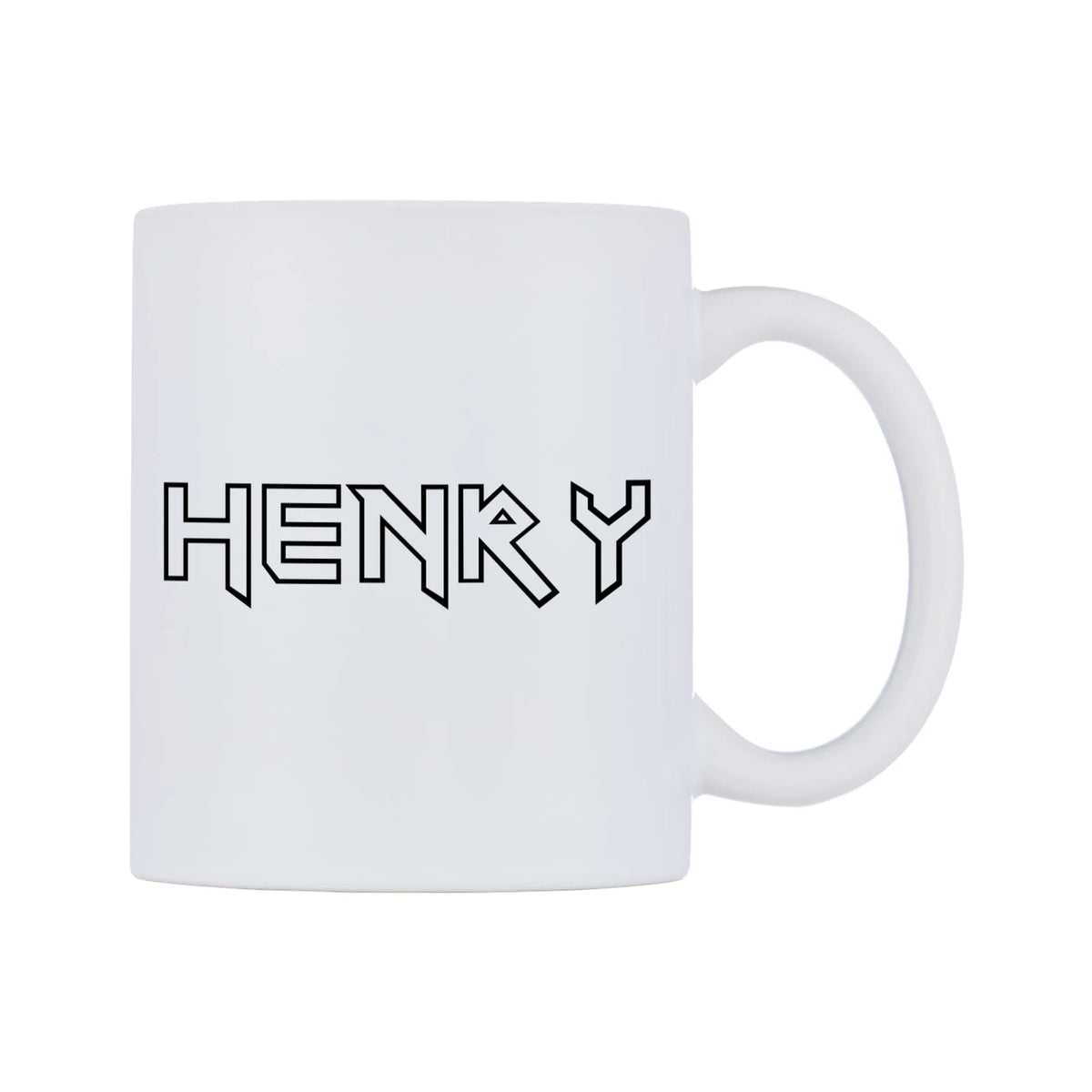 Henry - Iron Maiden Themed Mug — white 11oz gloss mug, left side, on a white background