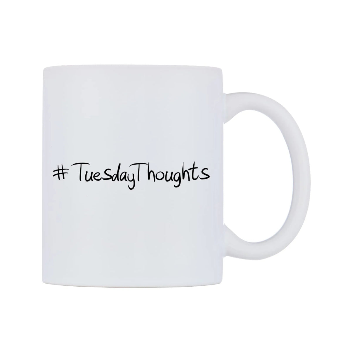 TuesdayThoughts Mug — mug, left side, on a white background