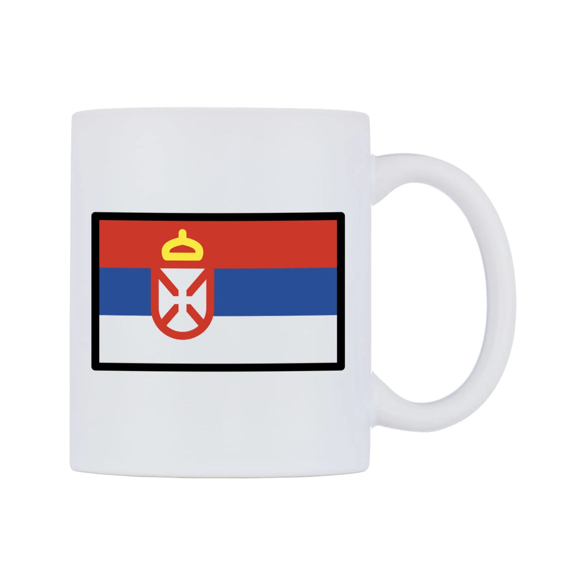Serbia Flag Emoji Mug — mug, left side, on a white background