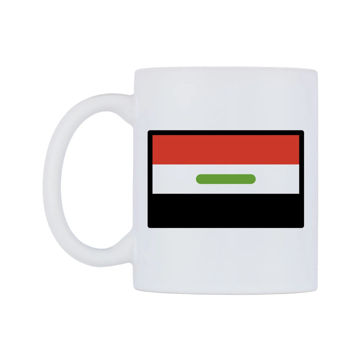 Iraq Flag Emoji Mug — mug, right side, on a white background