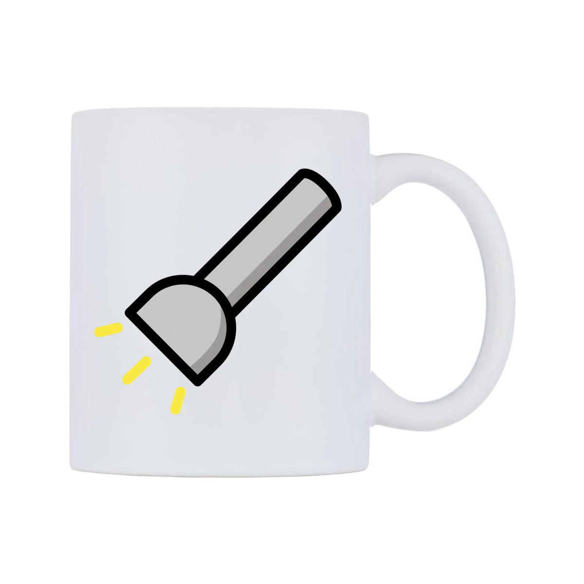 Flashlight Emoji Mug — mug, left side, on a white background