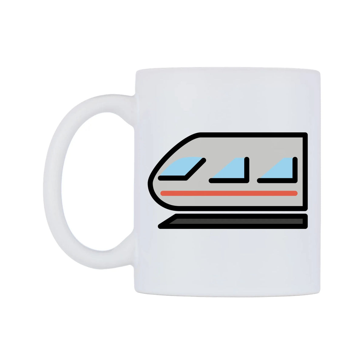 Light Rail Emoji Mug — mug, right side, on a white background