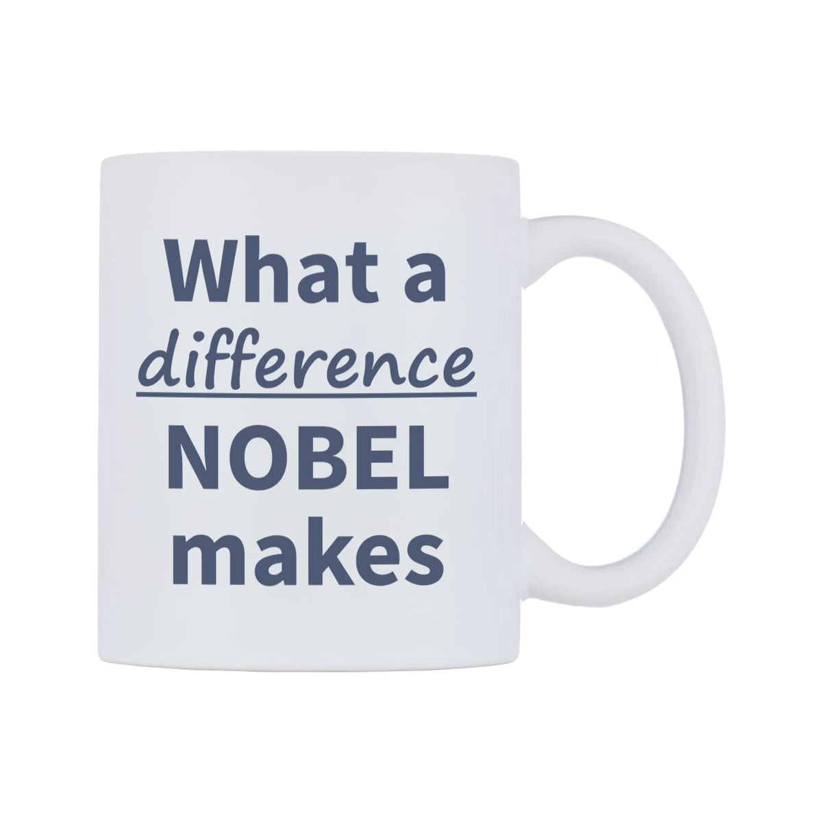 What a difference NOBEL makes Mug — mug, left side, on a white background