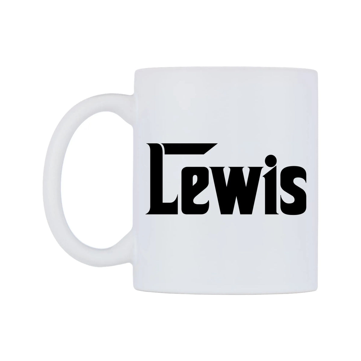 Lewis - Godfather Themed Mug — white 11oz gloss mug, right side, on a white background