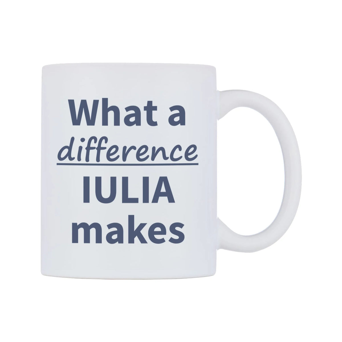What a difference IULIA makes Mug — mug, left side, on a white background