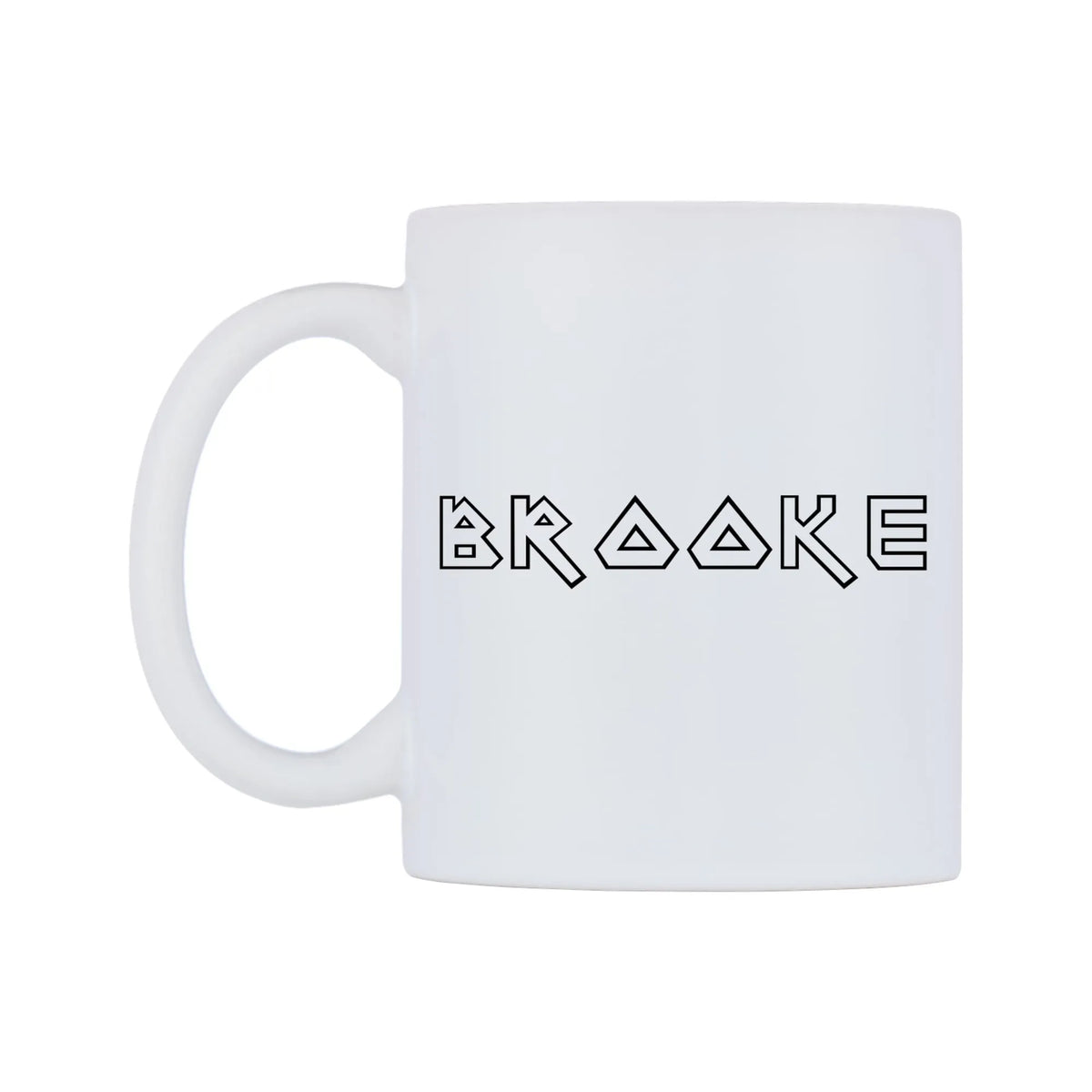 Brooke - Iron Maiden Themed Mug — white 11oz gloss mug, right side, on a white background