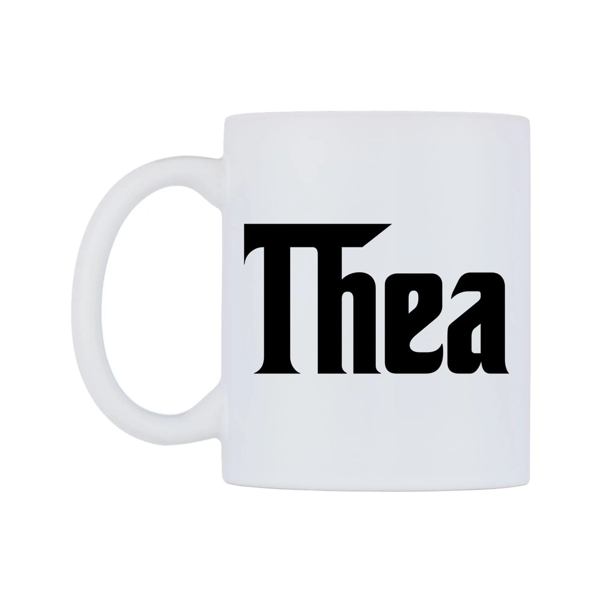 Thea - Godfather Themed Mug — white 11oz gloss mug, right side, on a white background