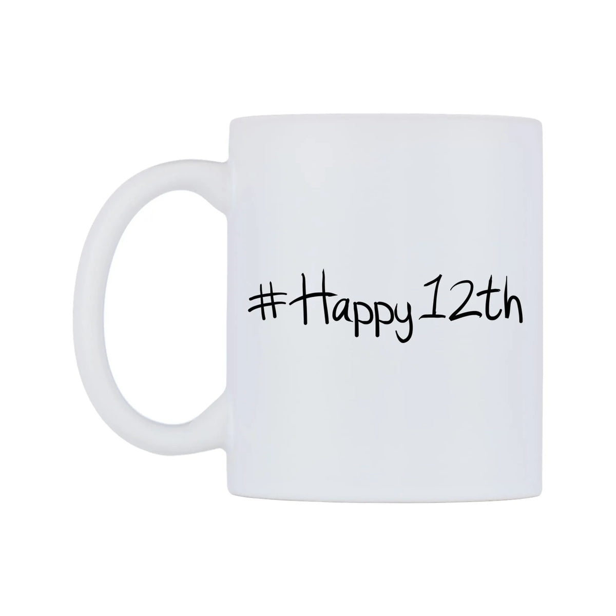 Happy12th Mug — mug, right side, on a white background