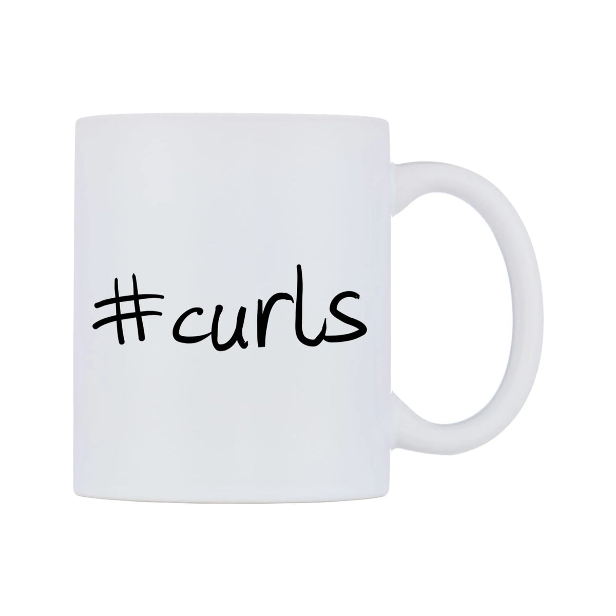 curls Mug — mug, left side, on a white background