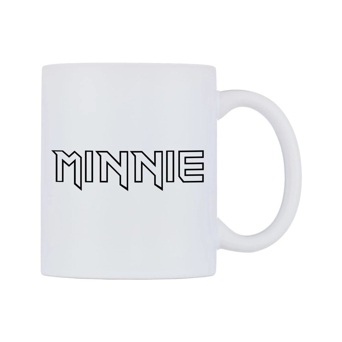 Minnie - Iron Maiden Themed Mug — white 11oz gloss mug, left side, on a white background