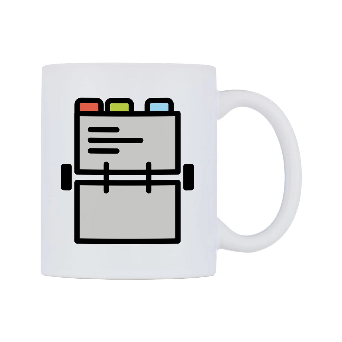 Card Index Emoji Mug — mug, left side, on a white background