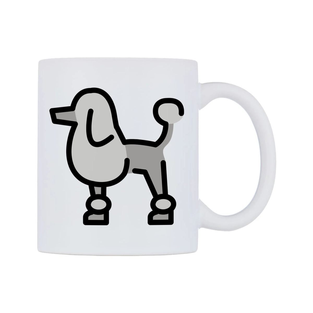 Poodle Emoji Mug — mug, left side, on a white background