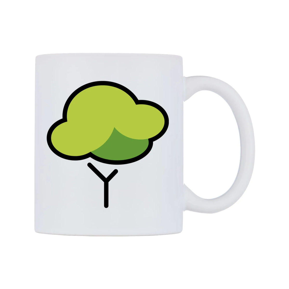 Deciduous Tree Emoji Mug — mug, left side, on a white background
