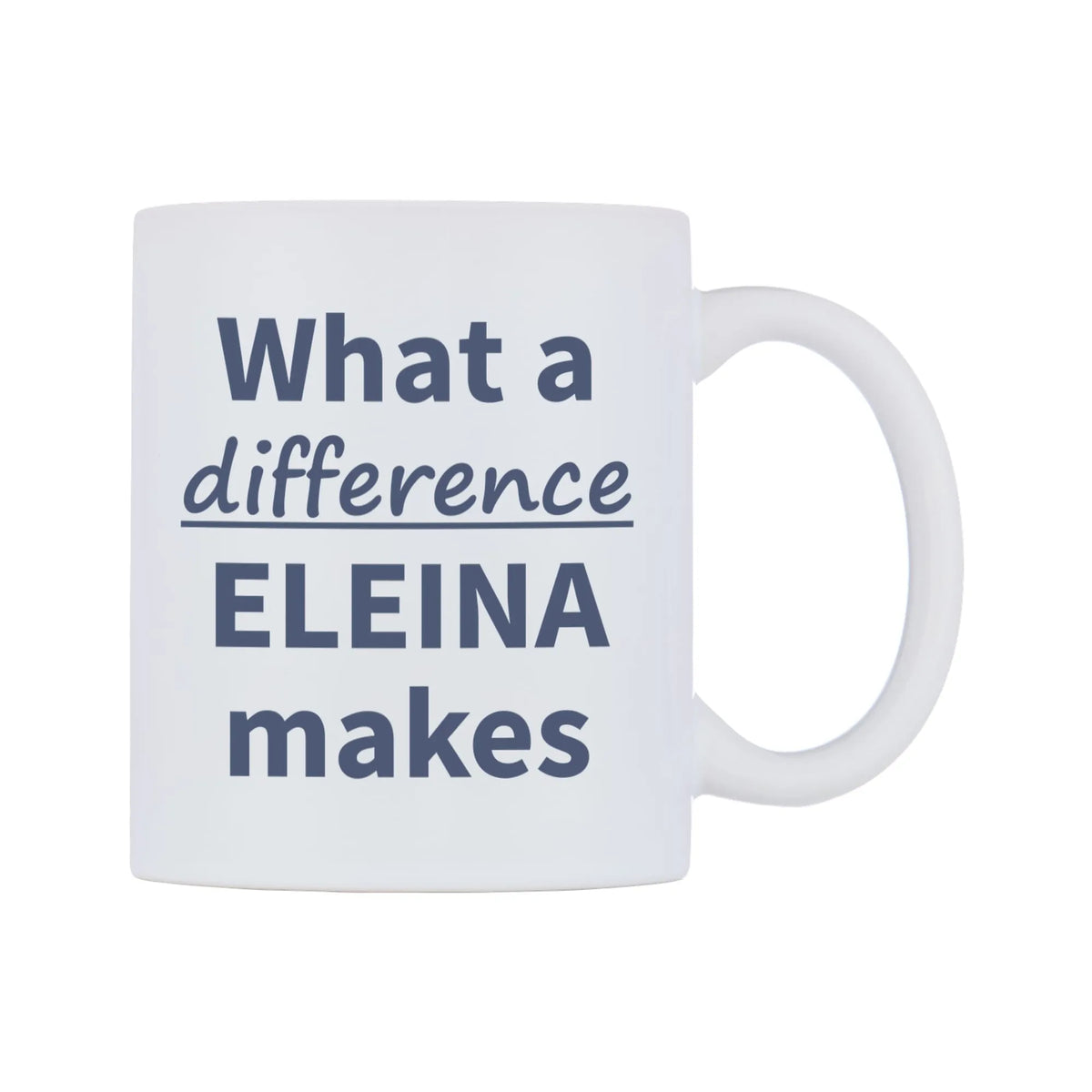 What a difference ELEINA makes Mug — mug, left side, on a white background