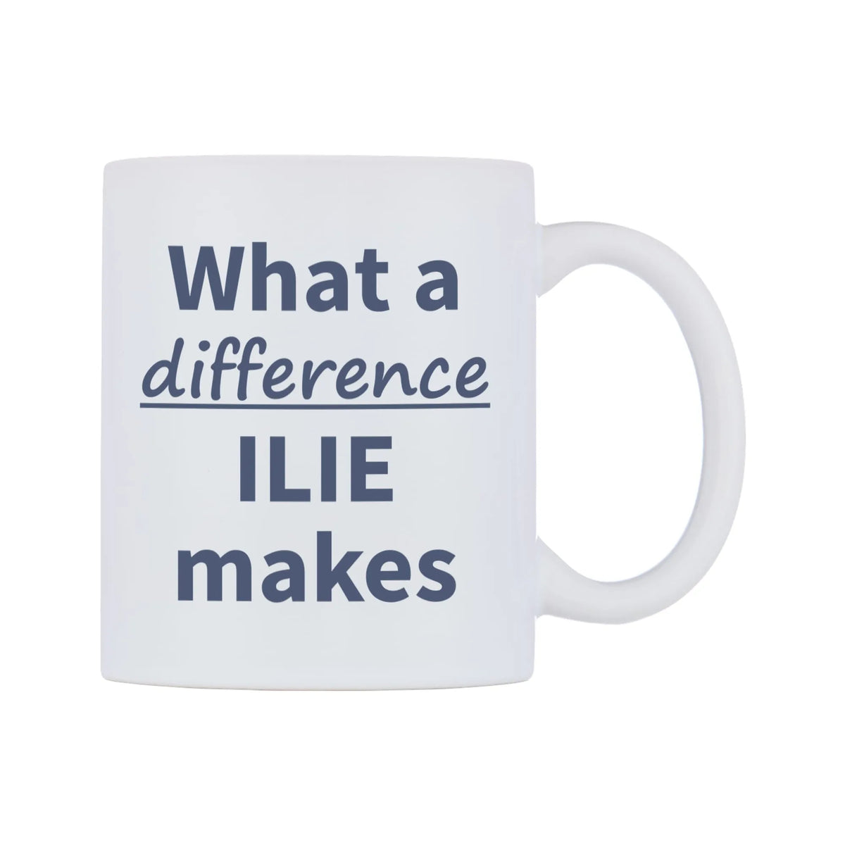 What a difference ILIE makes Mug — mug, left side, on a white background