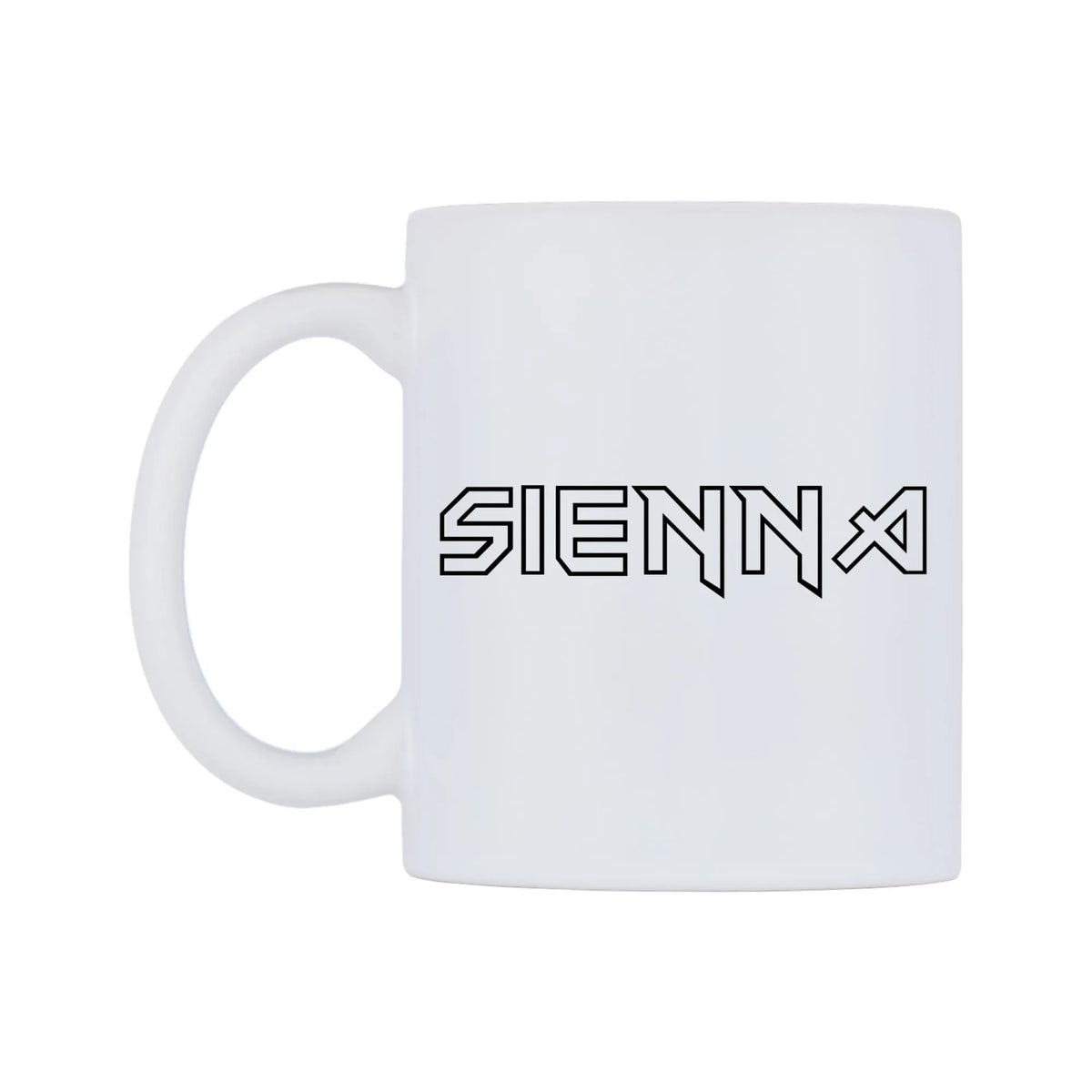Sienna - Iron Maiden Themed Mug — white 11oz gloss mug, right side, on a white background