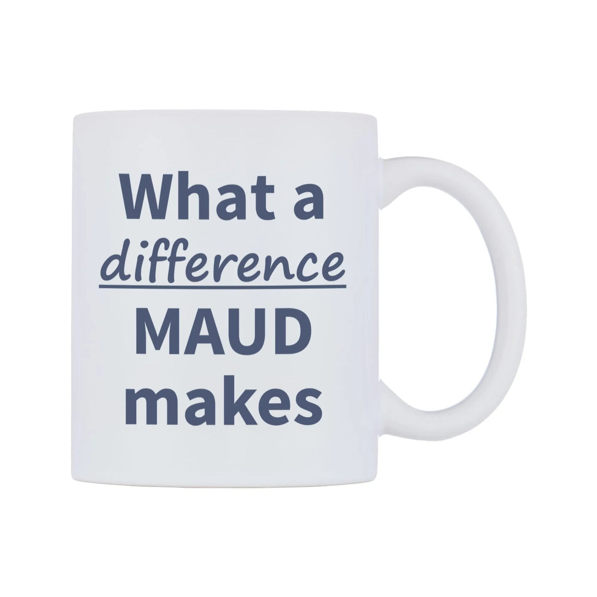 What a difference MAUD makes Mug — mug, left side, on a white background