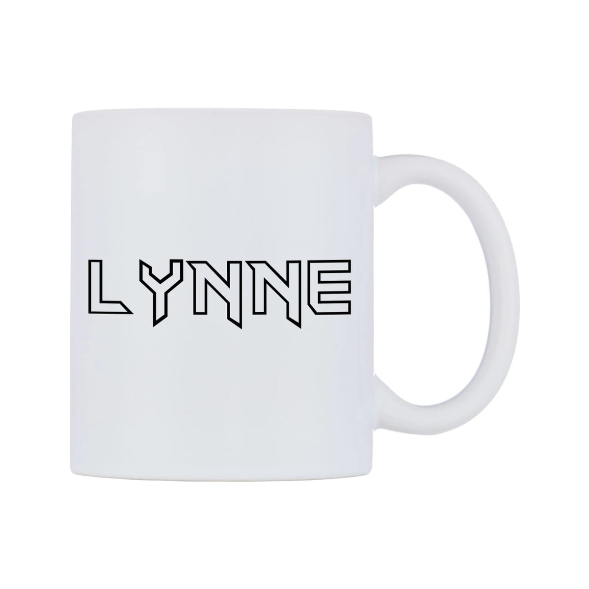 Lynne - Iron Maiden Themed Mug — white 11oz gloss mug, left side, on a white background