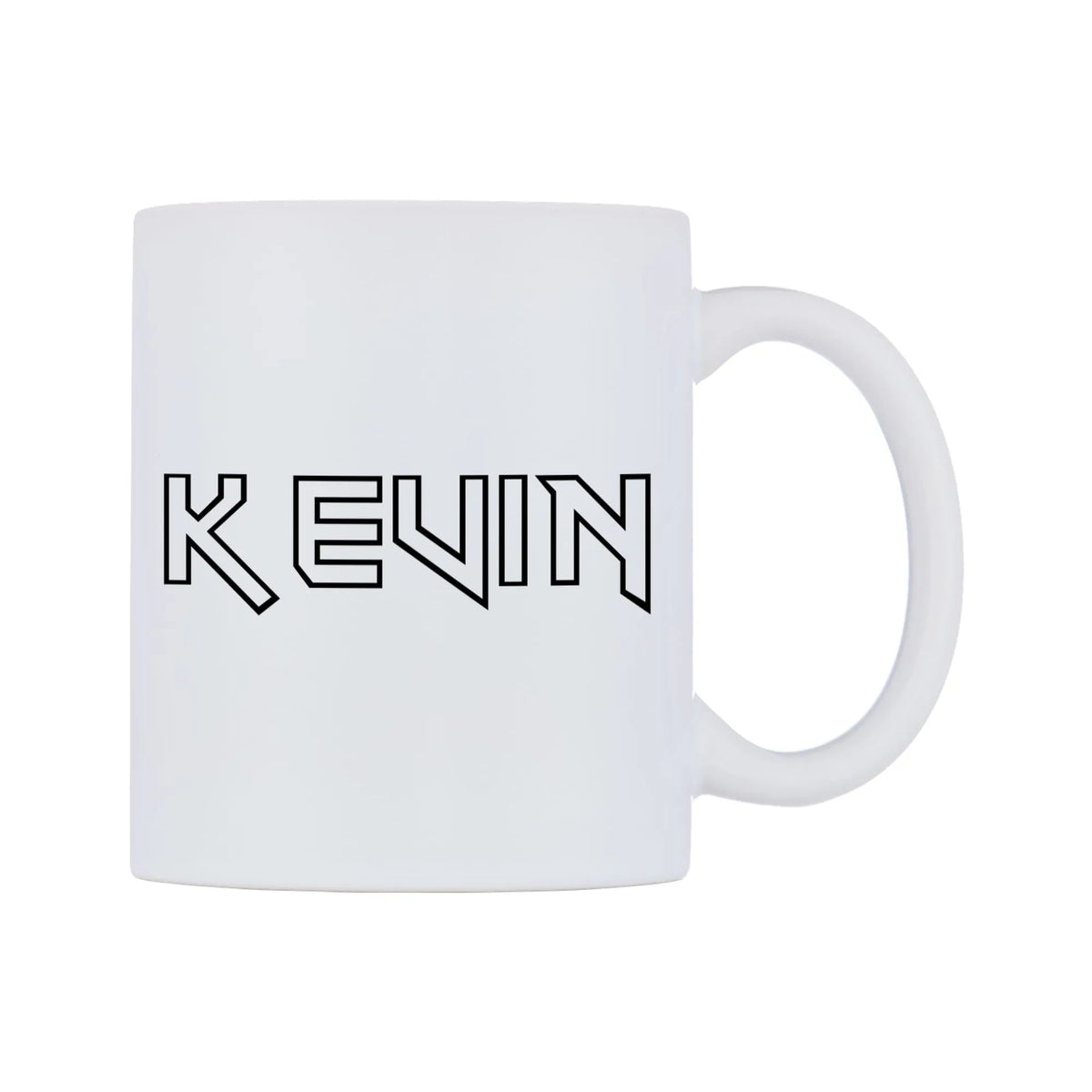 Kevin - Iron Maiden Themed Mug — white 11oz gloss mug, left side, on a white background