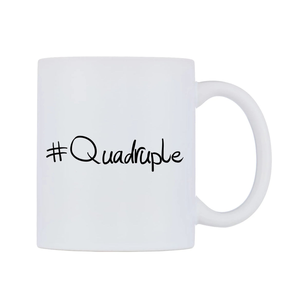 Quadruple Mug — mug, left side, on a white background