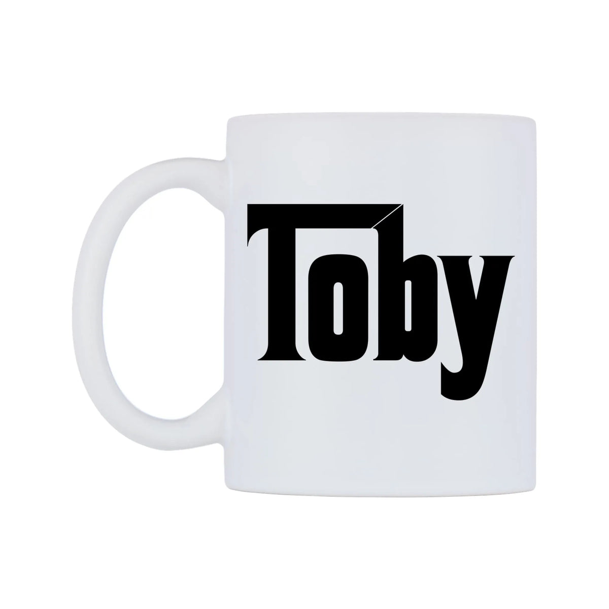 Toby - Godfather Themed Mug — white 11oz gloss mug, right side, on a white background