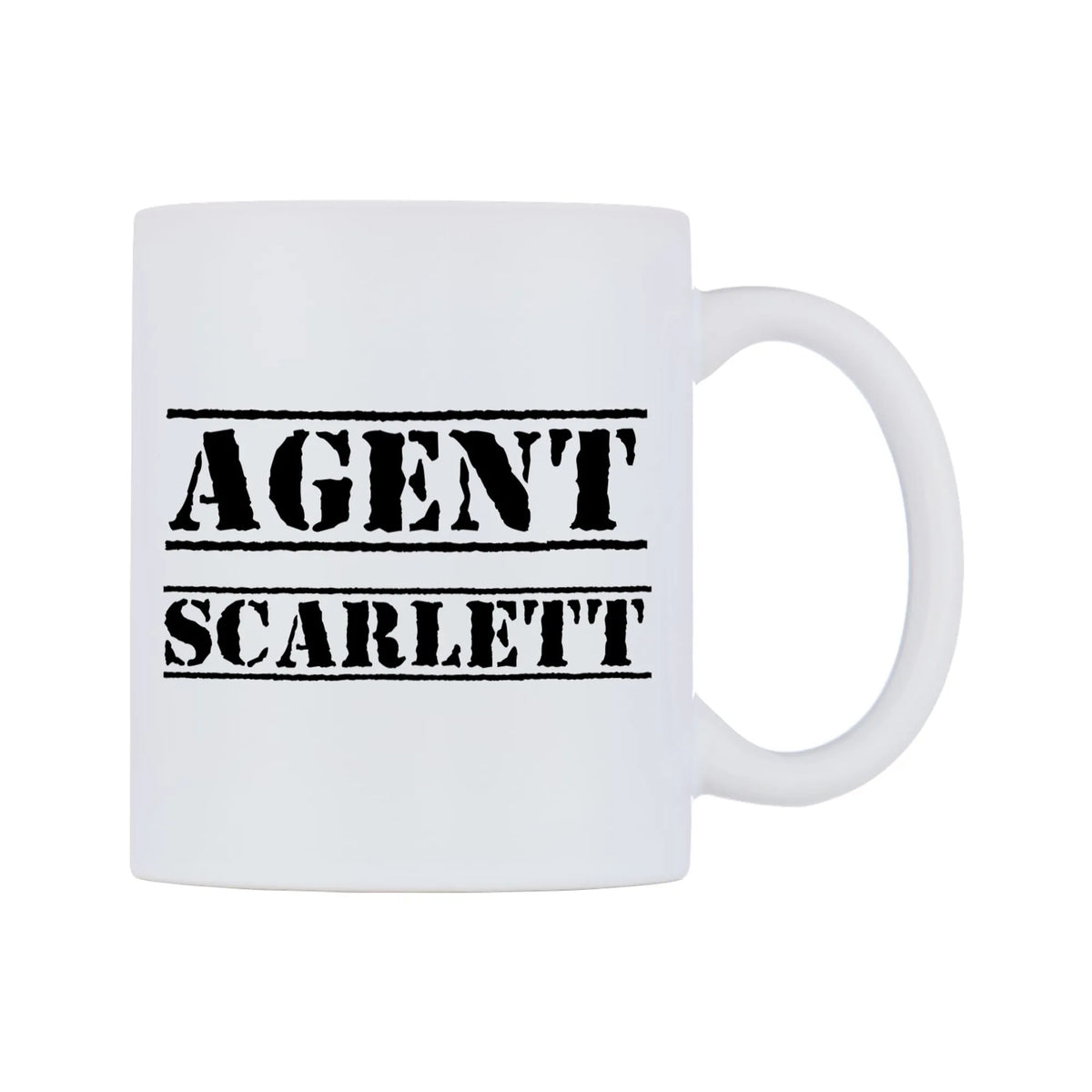 Agent Scarlett Mug — mug, left side, on a white background