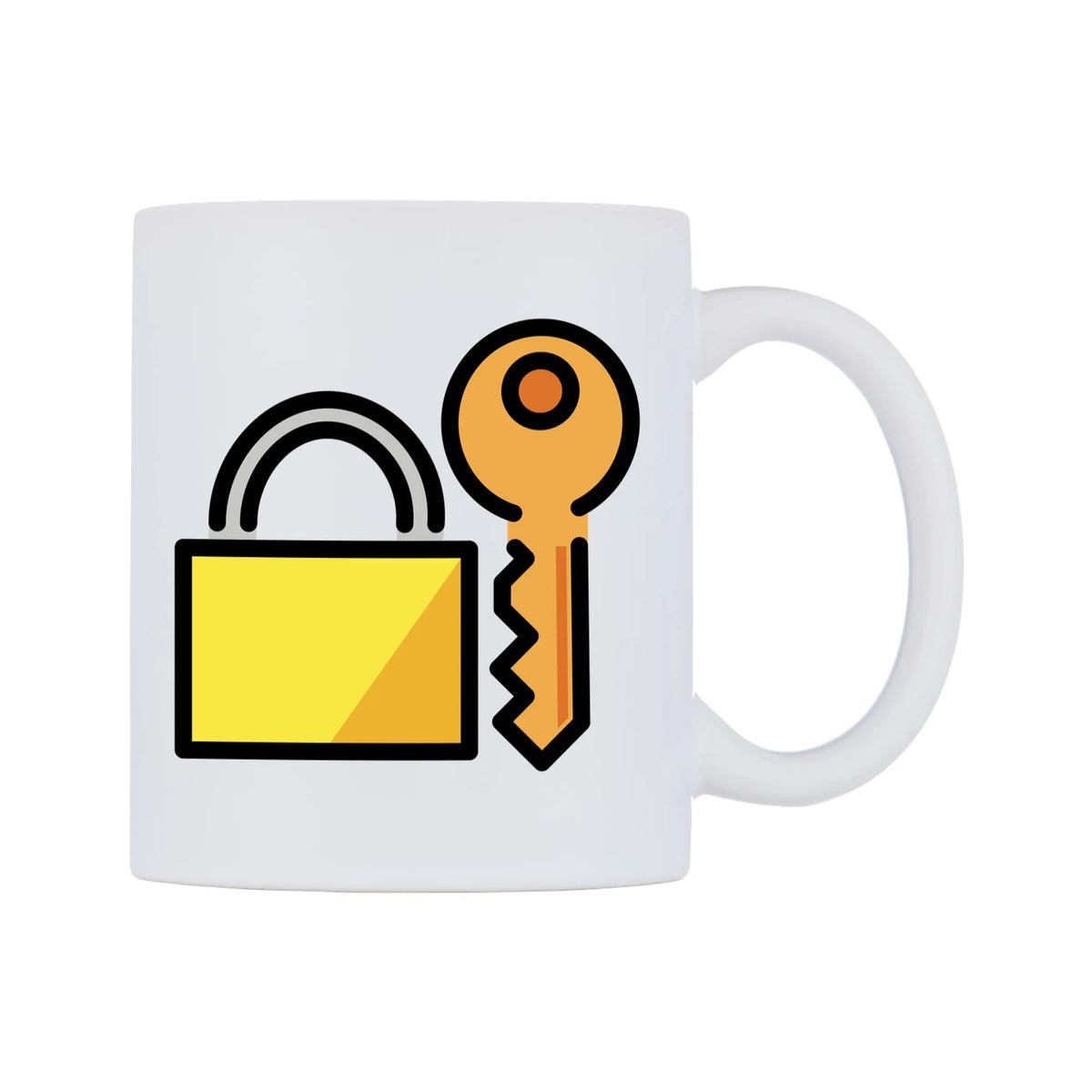 Locked With Key Emoji Mug — mug, left side, on a white background