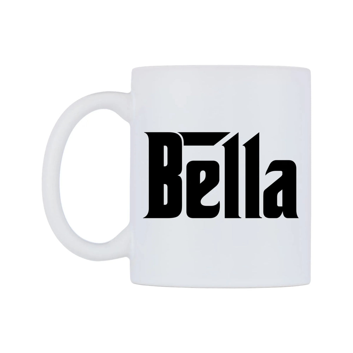 Bella - Godfather Themed Mug — white 11oz gloss mug, right side, on a white background