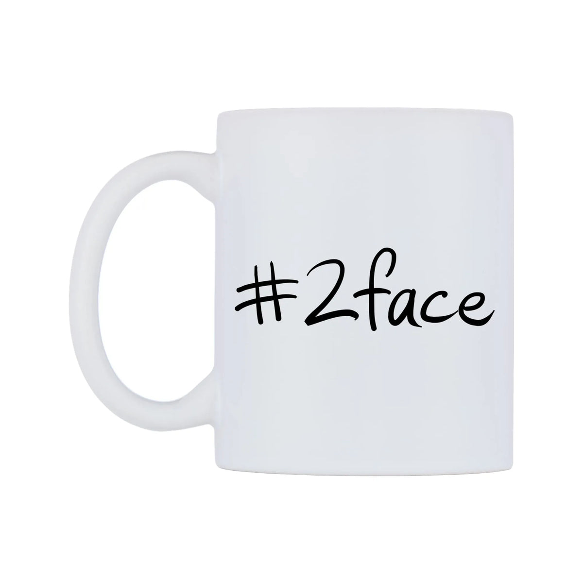 number 2face Mug — mug, right side, on a white background