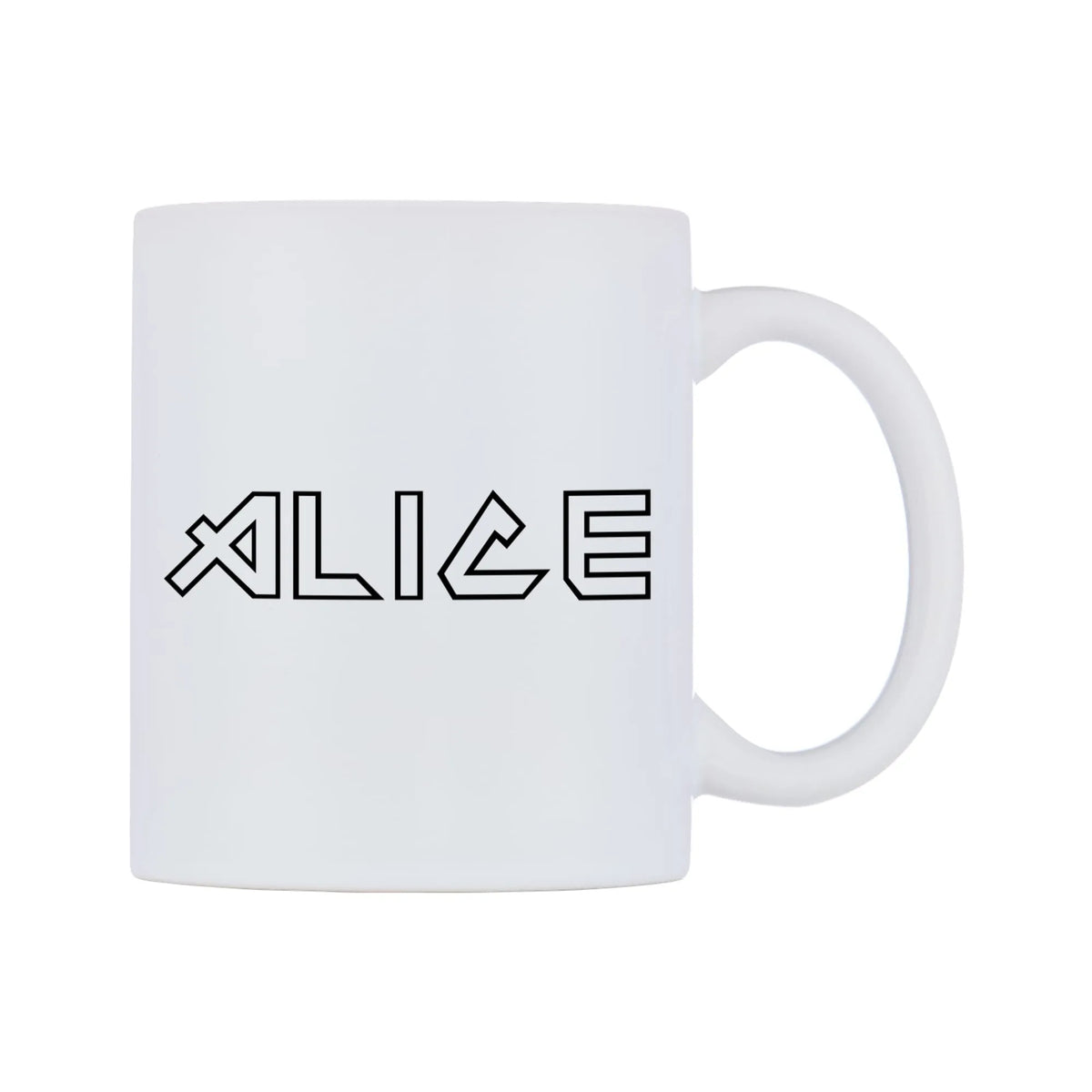 Alice - Iron Maiden Themed Mug — white 11oz gloss mug, left side, on a white background
