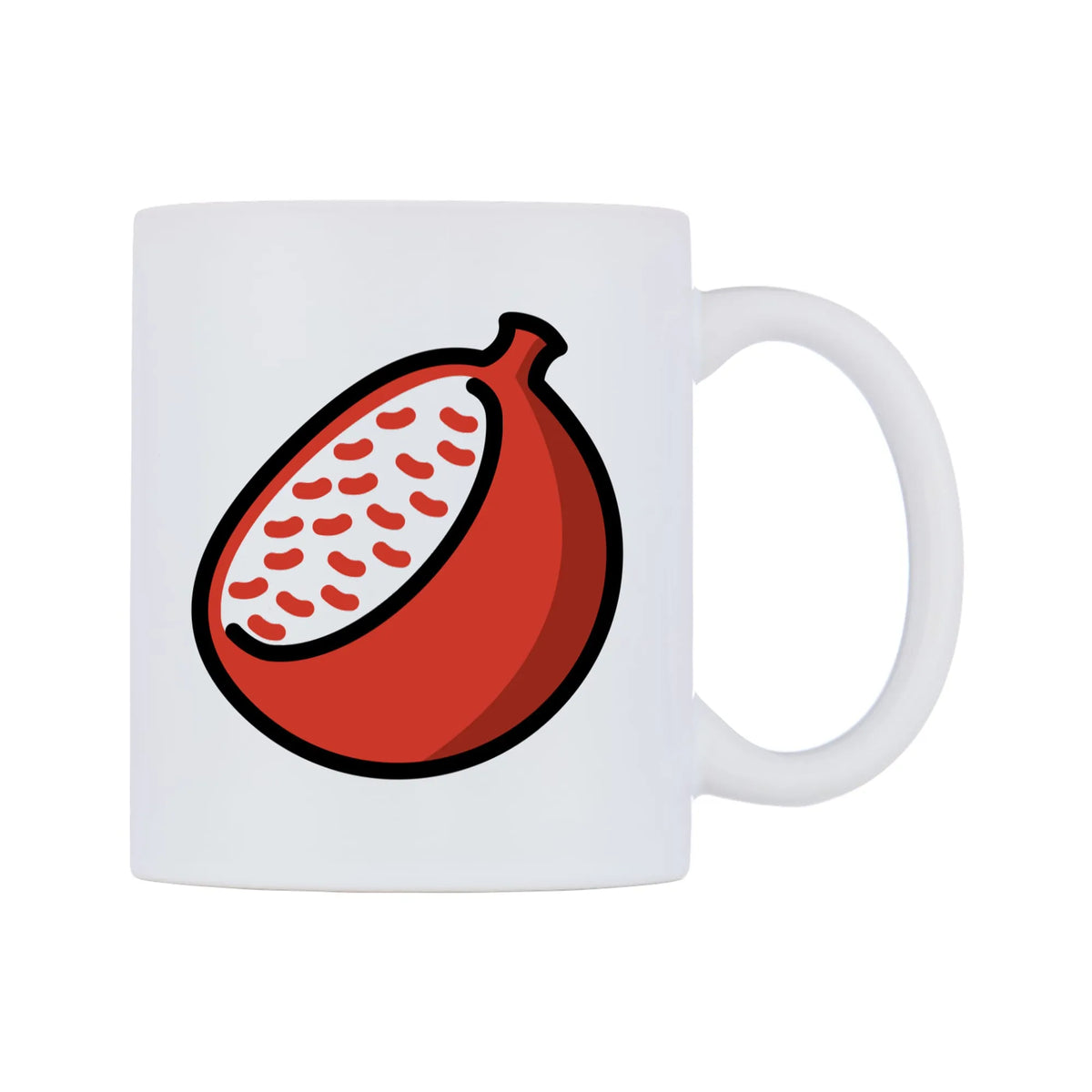 Pomegranate Emoji Mug — mug, left side, on a white background