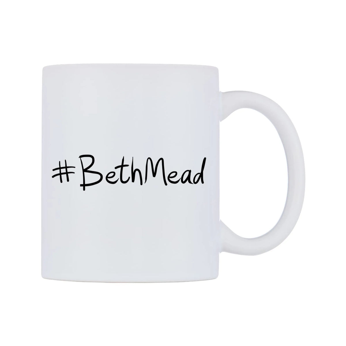 BethMead Mug — mug, left side, on a white background