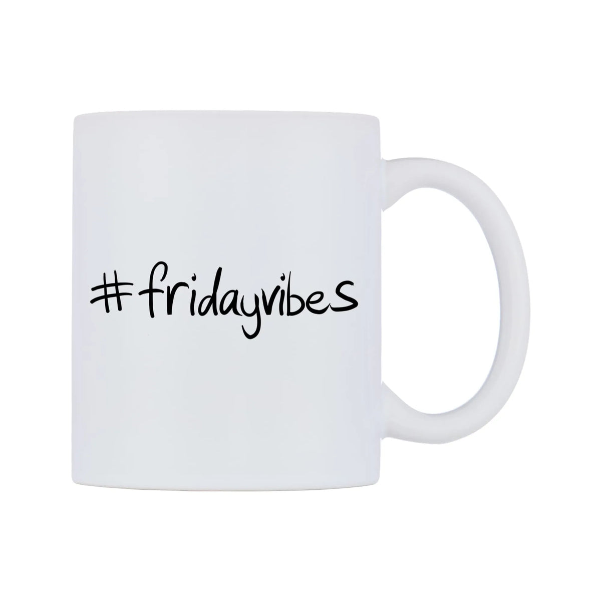 fridayvibes Mug — mug, left side, on a white background
