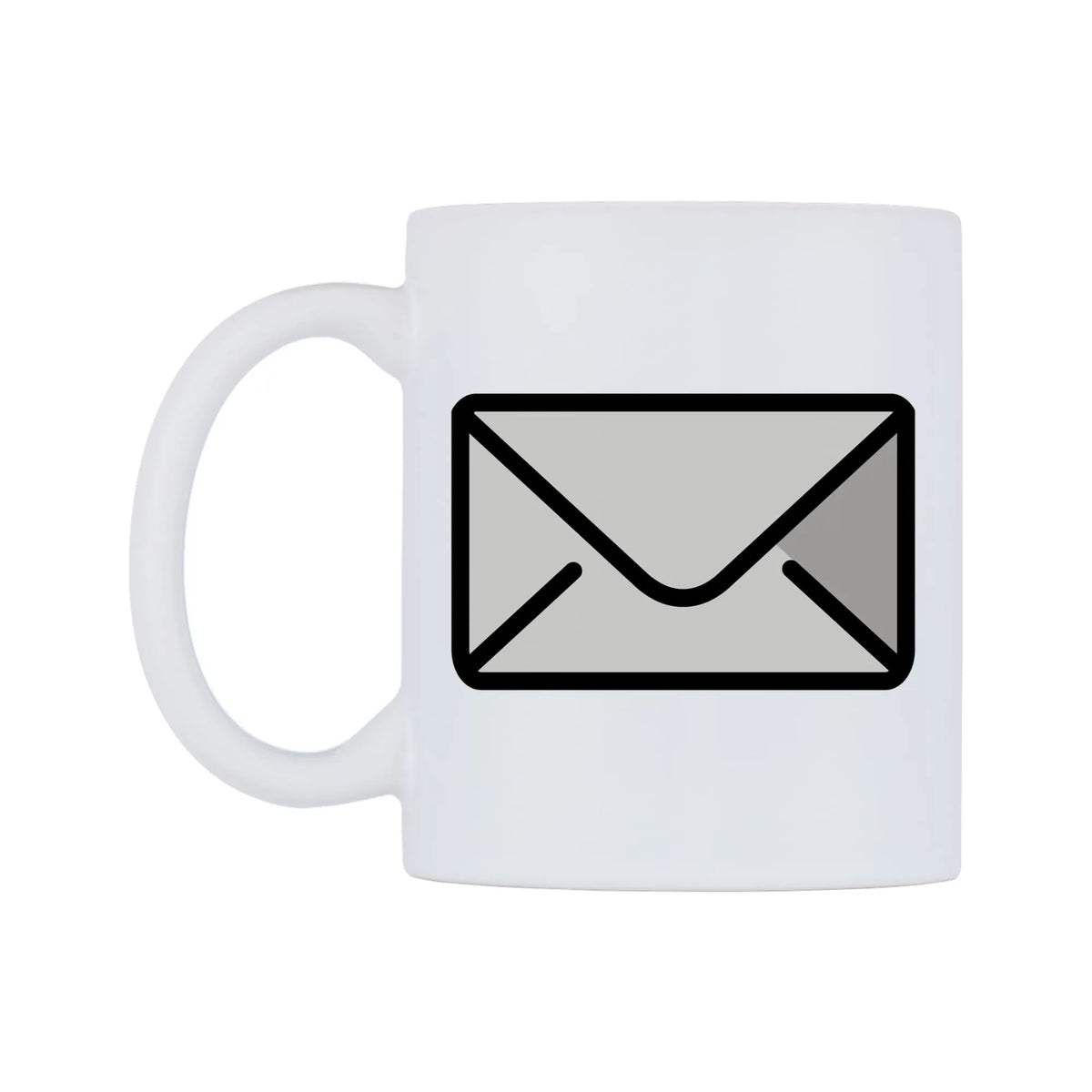 Envelope Emoji Mug — mug, right side, on a white background