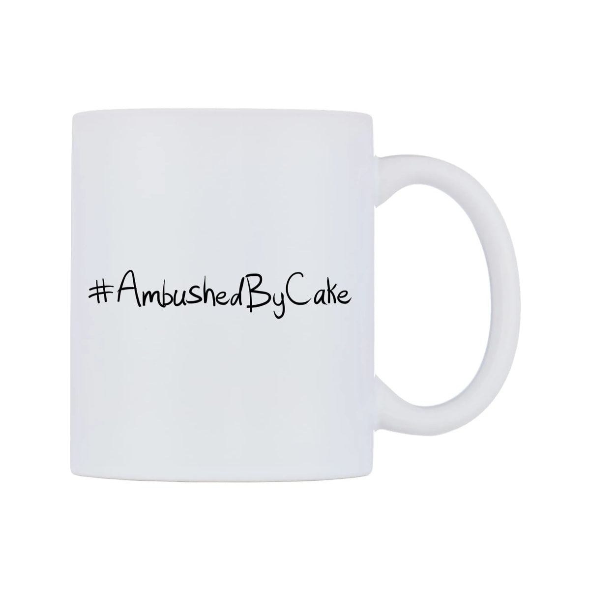AmbushedByCake Mug — mug, left side, on a white background