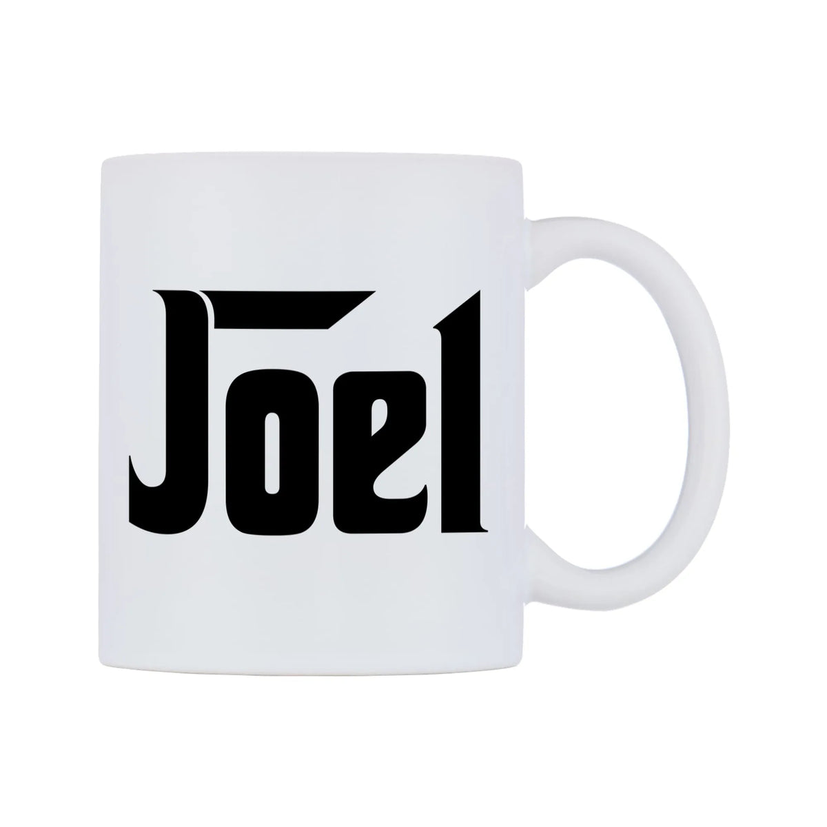 Joel - Godfather Themed Mug — white 11oz gloss mug, left side, on a white background