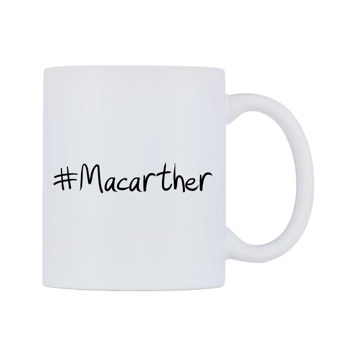 Macarther Mug — mug, left side, on a white background