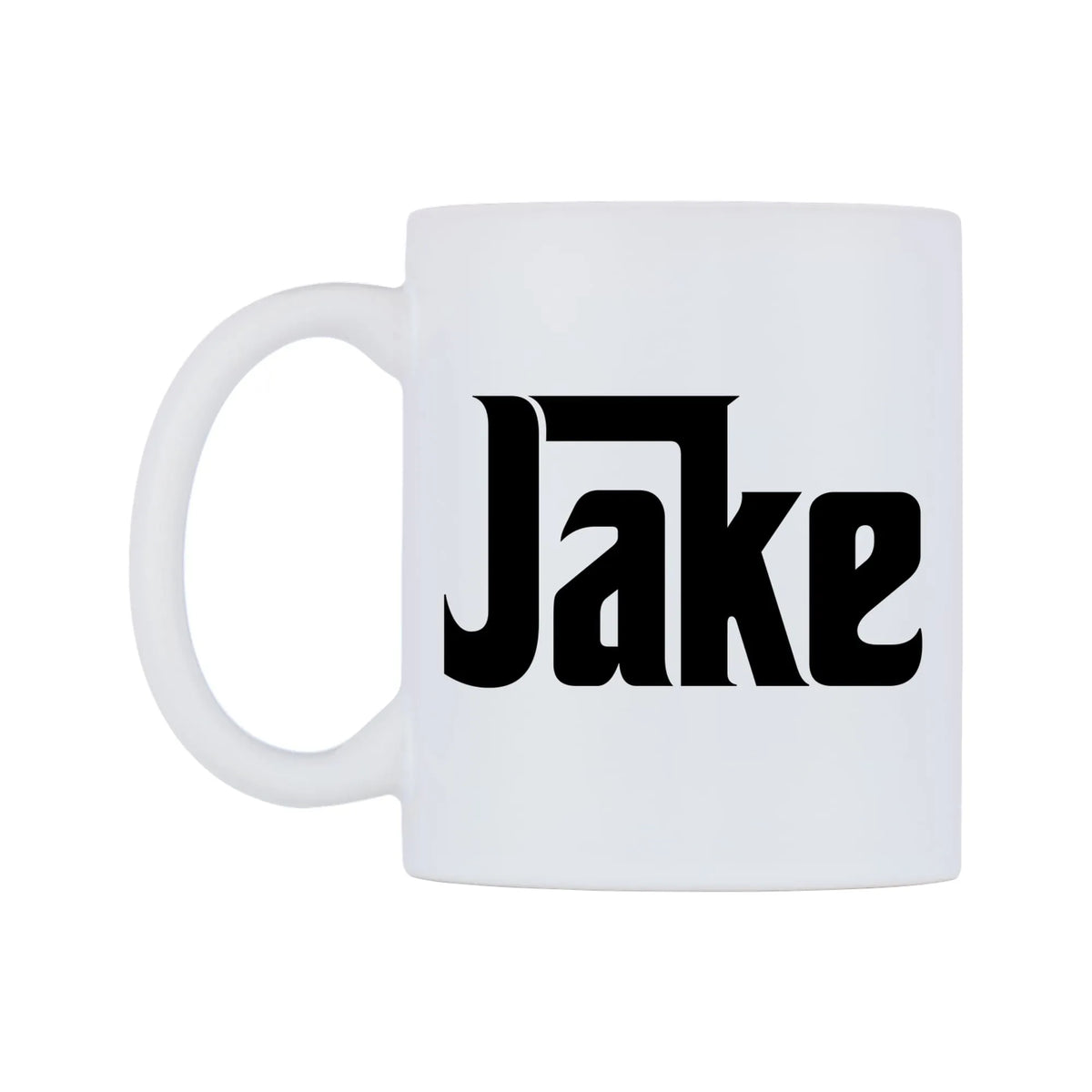 Jake - Godfather Themed Mug — white 11oz gloss mug, right side, on a white background
