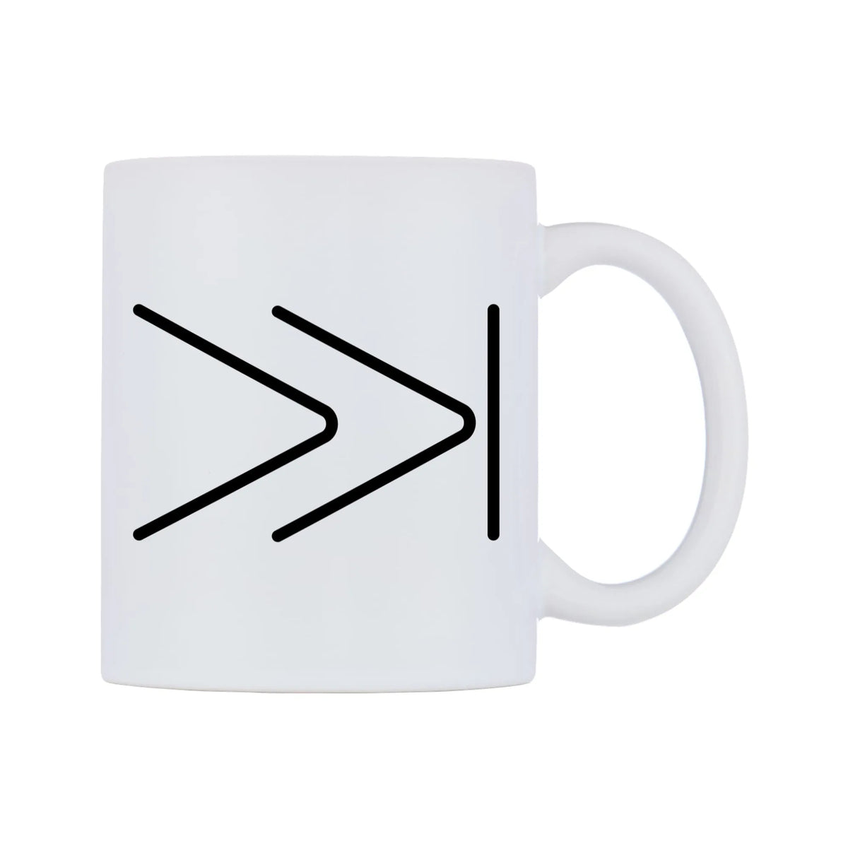 Next Track Button Emoji Mug — mug, left side, on a white background