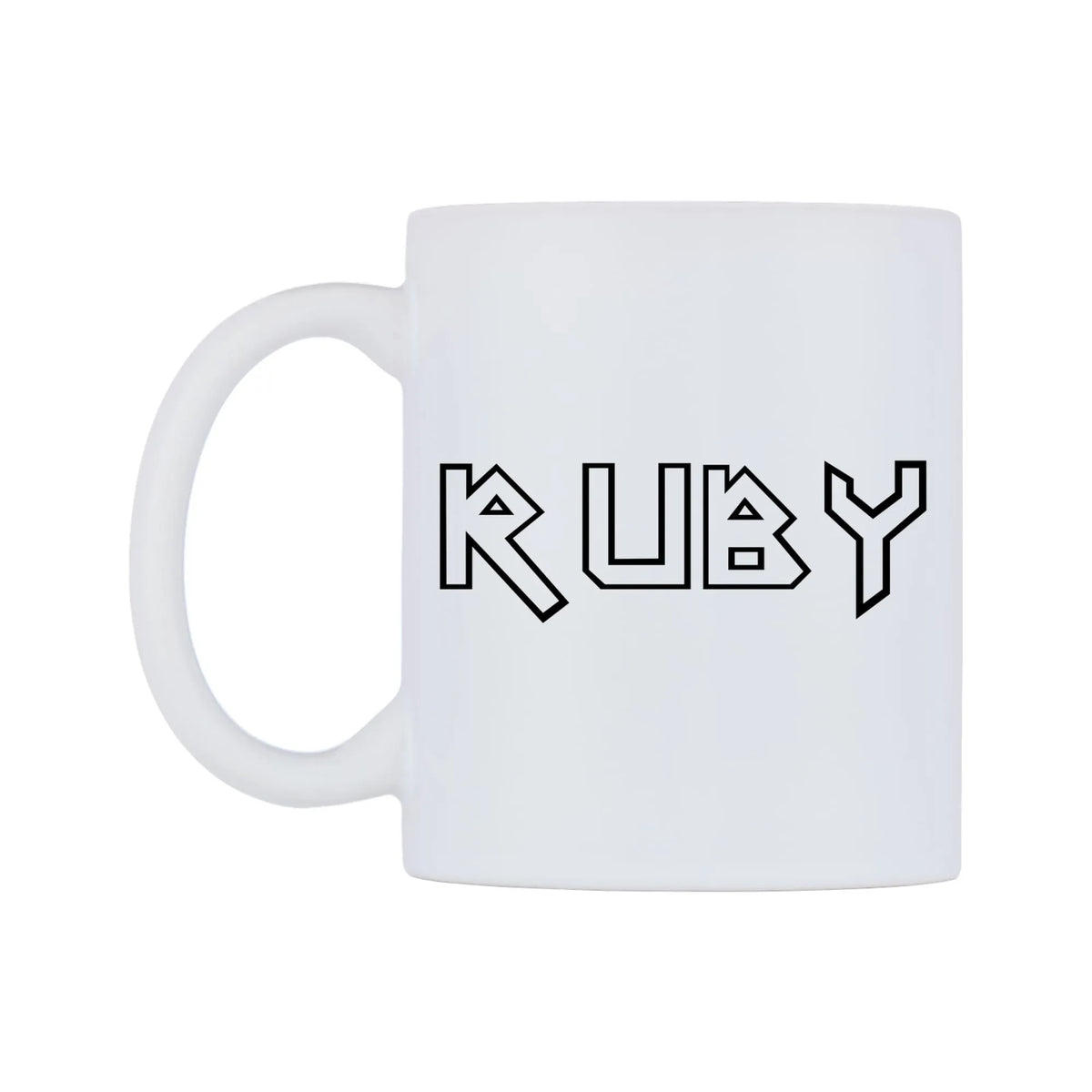 Ruby - Iron Maiden Themed Mug — white 11oz gloss mug, right side, on a white background
