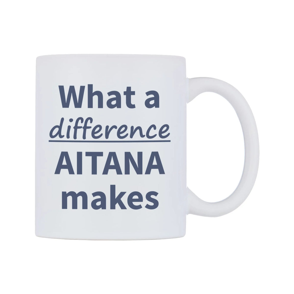 What a difference AITANA makes Mug — mug, left side, on a white background