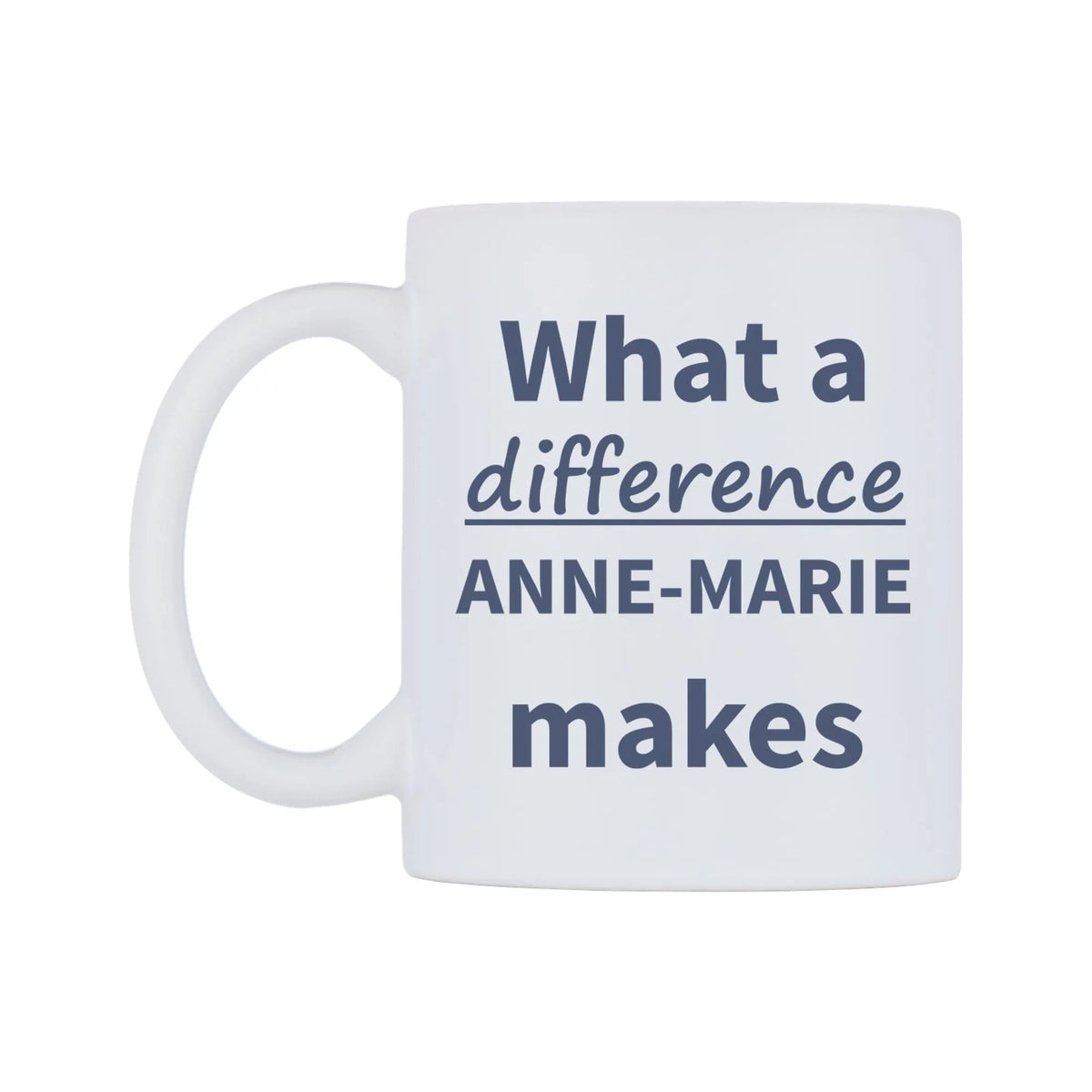 What a difference ANNE-MARIE makes Mug — mug, right side, on a white background