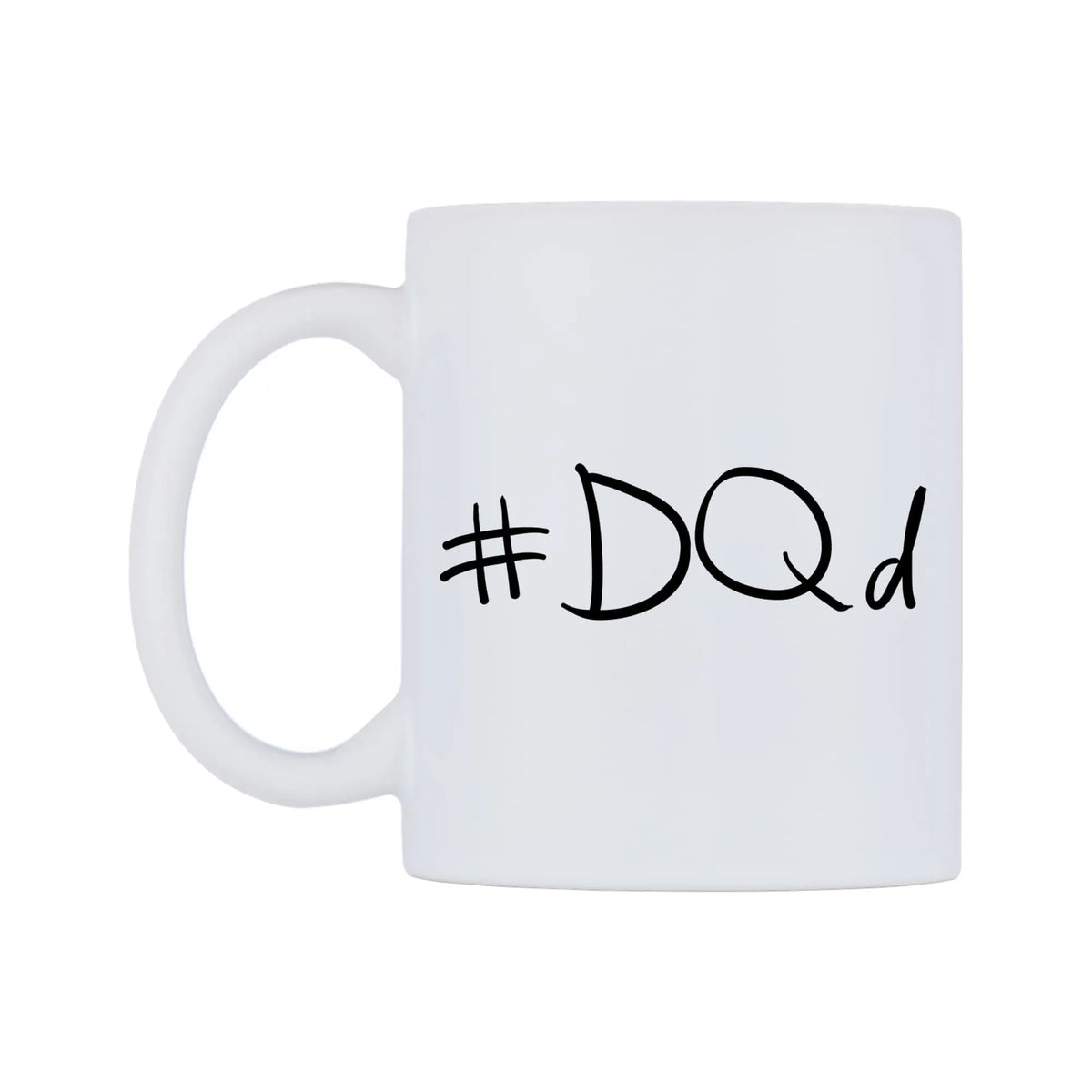 DQd Mug — mug, right side, on a white background